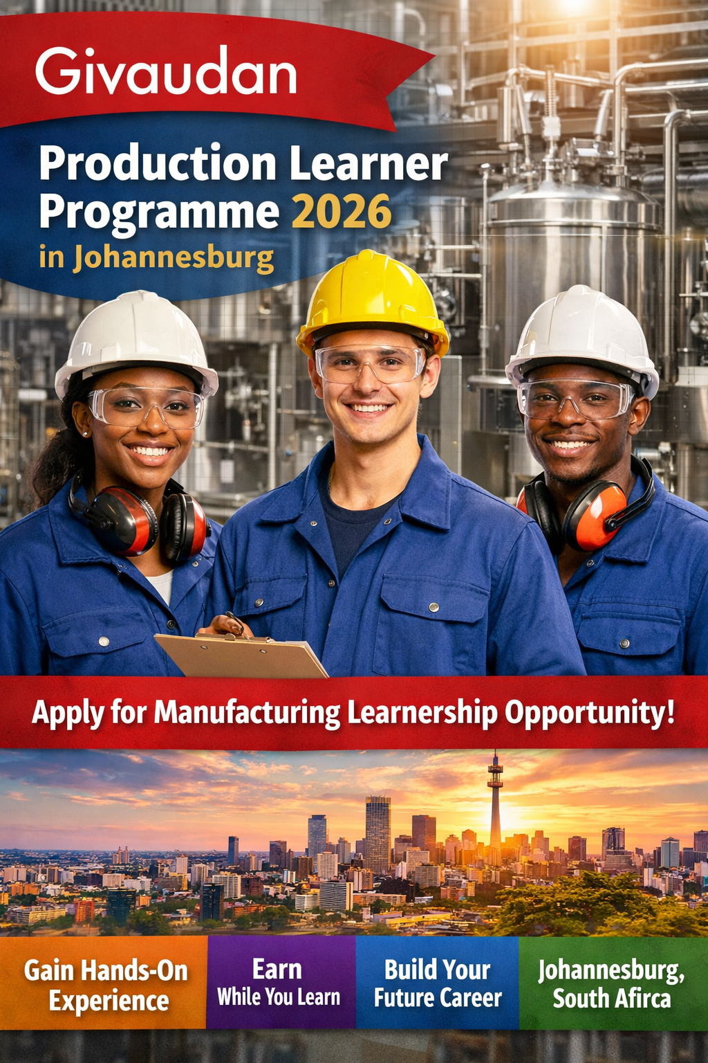 Givaudan Production Learner Programme 2026 in Johannesburg | Apply for Manufacturing Learnership Opportunity